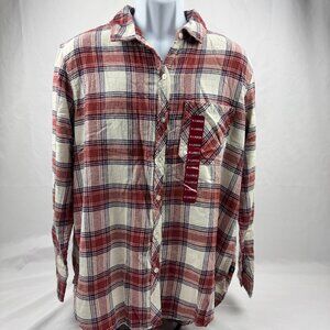 Gap Plaid Button Up Shirt Womens Size Extra Large Relaxed Fit Flannel NEW NWT